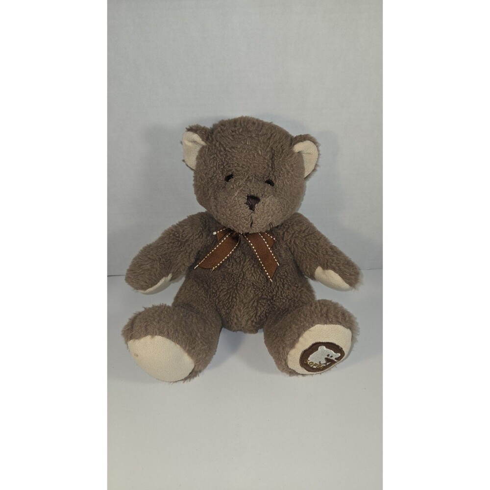 Goffa Brown Teddy Bear Plush Stuffed Animal Embroidered Foot Logo 9" Tall